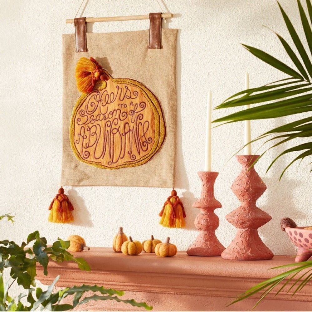 OPALHOUSE Jungalow Pumpkin Fall Wall Hanging *NEW*